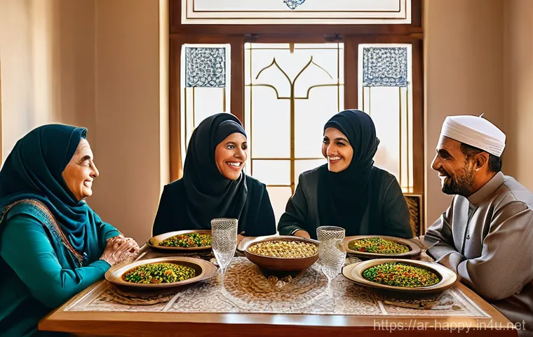 행복을 위한 건강한 식습관 - **Prompt:** A heartwarming scene in a modern Arabic kitchen, where a cheerful young Arab mother, mod...